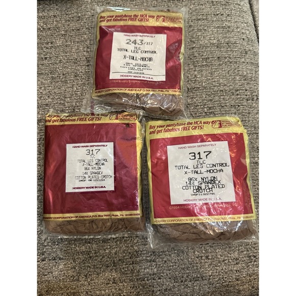 3 Pairs Silkies TLC Support Pantyhose X Tall MOCHA 307/223 USA Vintage 1994 1996 - Picture 1 of 2